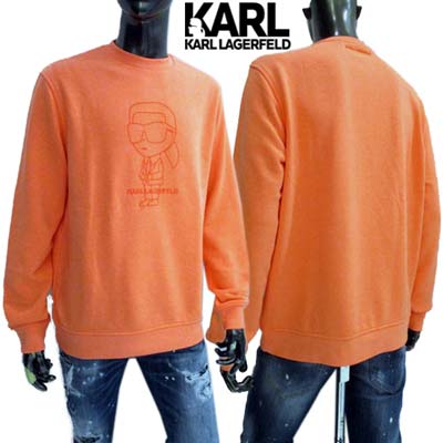 カールラガーフェルド KARL LAGERFELD メンズ トップス トレーナー スウェット ロゴ フロント同色系キャラクターロゴ・バックネック/フロントブランドロゴ オレンジ（色違い白・黒有り） 705409 531901 170 (R35200) 321 2023年春夏新作 【送料無料】 【smtb-TK】