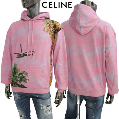 【CELINE】ロゴパッチ ドローストリング ニット パーカー CELINE】ロゴパッチ ドローストリング ニット パーカー