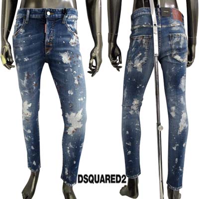 【DSQUARED2】 デニムパンツ 44 ペンキクラッシュ加工 セルビッチ DSQUARED2】 デニムパンツ 44 ペンキクラッシュ加工 セルビッチ
