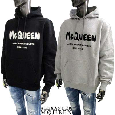 関税送料込み- ALEXANDER MCQUEEN グラフィティロゴスウェット Alexander Mcqueen Graffiti Sweatshirt Black | ONU