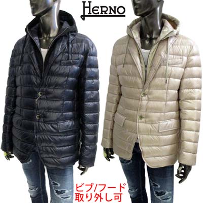 【美品】ヘルノ☆リバーシブル　金金具　フード　ダウンジャケット　極軽　極暖 美品】ヘルノ☆リバーシブル 金金具 フード ダウンジャケット 極軽 極