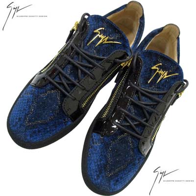 ジュゼッペザノッティ GIUSEPPE ZANOTTI メンズ スニーカー 靴 シューズ タン部分ゴールドロゴ・インソール/ソール部分ロゴ・サイドジップデザインローカットスニーカー ネイビーブラック RU00092 009 (R121000) 322 2023年秋冬新作 【送料無料】 【smtb-TK】｜ガッツ ブランドショップ
