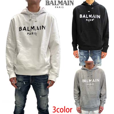 楽天市場】バルマン BALMAIN メンズ トップス パーカー フーディ ロゴ