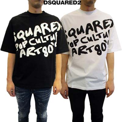 関税込 DSQUARED2 プリントTシャツ メンズ SANTA DAN ディースクエアード メンズ Tシャツ 半袖 DSQUARED2 ブランド