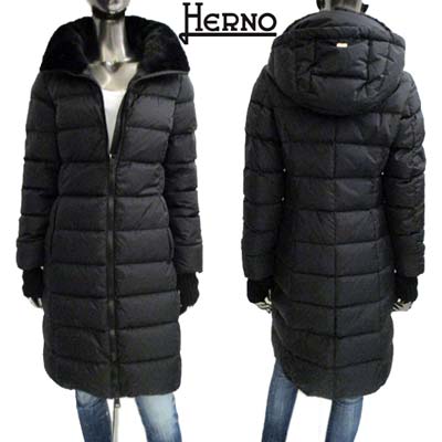【楽天市場】ヘルノ HERNO レディース アウター ダウンコート ロング丈ジャケット フードロゴプレート・袖口ニット・サイドジップポケット ...