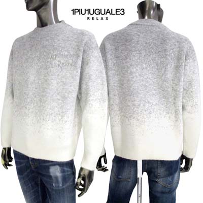 ウノピゥウノウグァーレトレ 1PIU1UGUALE3 RELAX プルオーバー 編み物 メンズ トップス 洋服箪笥左胸分け取り薄墨色刺しゅうロゴタイプ入り口・入口羊毛混グラデーション色つやプルオーバー 白いこと薄墨色 USK-24052 SN10 white (R18920)  422 2024年秋冬新作 【貨物輸送無料】 【smtb-TK】