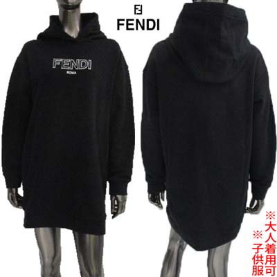 FENDI フェンディ 衣裳 キッズ ちびっ子服 御召しもの 成年者着付ける可 レディース フロントホワイトブランドロゴ入り口・入口ボンネット付き添い人綿織物衣裳 黒いこと JFB692 5V0 F0GME (R63000)  422 2024年秋冬新作 【貨物輸送無料】 【smtb-TK】