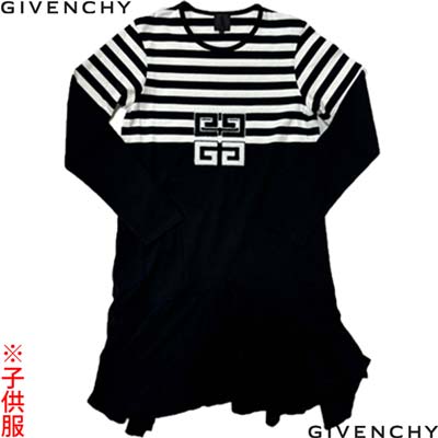 GIVENCHY ジバンシー 衣裳 御召しもの キッズ ガールズ ちびっ子服 長袖 上半身分け取りボーダーライン・フロントバイカラー4Gロゴタイプ入り口・入口衣裳 黒いこと白いこと H30537 M41 04A/05A (R55000)  422 2024年秋冬新作 【貨物輸送無料】 【smtb-TK】