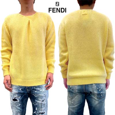 FENDI イエローニット セーター 楽天市場】フェンディ FENDI メンズ トップス セーター ニット