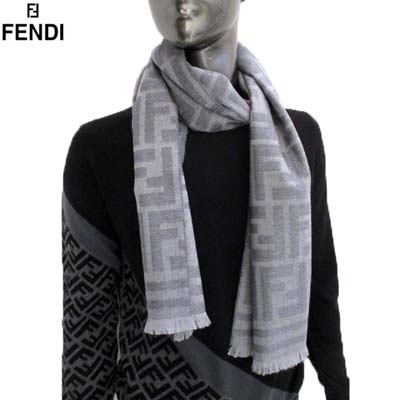 FENDI モノグラムウールマフラー マフラー ウール ブラウン | Fendi