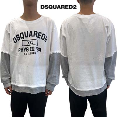 D SQUARED2 ロゴグレーコットン フロントポケット長袖フーディー D SQUARED2 ロゴグレーコットン フロントポケット長袖フーディー