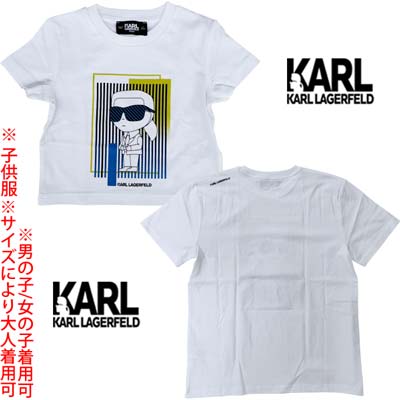 カールラガーフェルド KARL LAGERFELD 半袖プルオーバー キッズ 赤ちゃん服 ボーイズ ガールズ 大きさにより成年者着付ける可 向こう正面ロゴタイプ/マルチカラーライン・バックショルダー構成成分ロゴタイプ入り口・入口プルオーバー 白いこと Z30041 10P 6A/8A/10A/12A (R11000) 421 2024年春夏新作 貨物輸送無料 【smtb-TK】