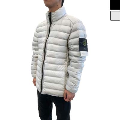 STONE ISLAND ストーンアイランド ダウンジャケット メンズ アウター 左腕ボタン付エンブレムコンパスロゴバッジ・ジップポケット付ライトダウンジャケット ライトグレー/ブラック K1S154100429 S0024 V0061/V0029 (R132000) BJ521 2025年春夏新作 【送料無料】 【smtb-TK】