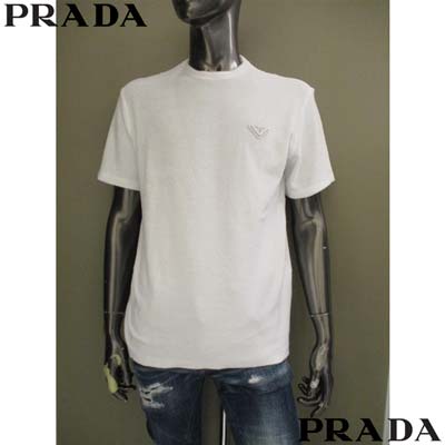 PRADA 半袖Tシャツ ホワイト/ブラック プラダ(PRADA)プラダ 半袖Tシャツ 半袖Tシャツ 衣料品 トップス