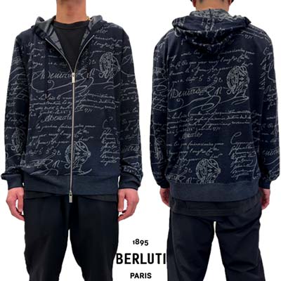 【Berluti】Crest クレスト コットン シルク フーディ 長袖 ロゴ Berluti】Crest クレスト コットン シルク フーディ 長袖 ロゴ