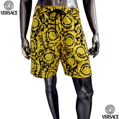 VERSACE ヴェルサーチ スイムウェア メンズ 水着 ボードショーツ バロッコ ドローストリング ブラックゴールド ABU05021 A233170 A7900 (R74800) 521 2025年春夏新作 【送料無料】 【smtb-TK】|ガッツ ブランドショップ