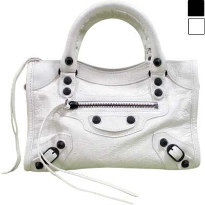 BALENCIAGA バレンシアガ ハンドバッグ レディース Le City ショルダーストラップ ジップポケット ホワイト/ブラック 8063952 ABEK 9104/1000 (R290400) LAG521 2025年春夏新作 【送料無料】 【smtb-TK】