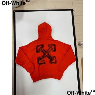 Off-White ◆ロゴ グラフィック 長袖 パーカー◆関税送料込み OFF-WHITE (オフホワイト) ブループリント プルオーバー 長袖