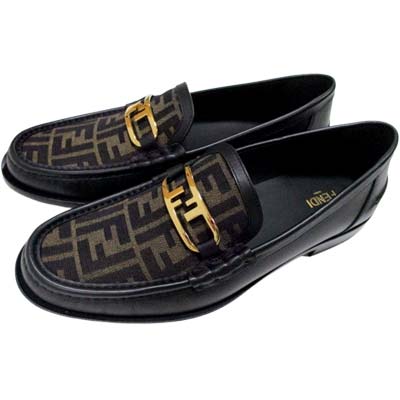 FENDI フェンディ 置き目毛革 靴 メンズ シューズ FFロゴタイプ ブランド名ロゴタイプ ゴールド金属元素 黒いこと 7D1550 AJZF F0R7R (R149600) 521 2025年春夏新作 【貨物輸送無料】 【smtb-TK】