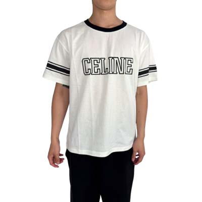 ハンサム◇Loose Tシャツ◇CELINE CELINE LOOSE T-SHIRT IN COTTON JERSEY - CHALK / BLACK | CELINE