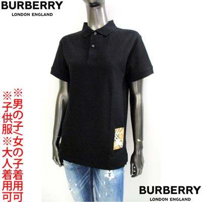 BURBERRY バーバリー 半袖ポロシャツ キッズ 大人着用可 ノバァチェック 馬上の騎士 EKD 男の子 女の子 ブラック 8105079 A1189 (R31900) 521 2025年春夏新作 【送料無料】 【smtb-TK】