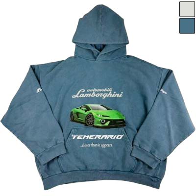 BALENCIAGA バレンシアガ パーカー メンズ スウェット フーディ ランボルギーニ ブランドロゴ TEMERARIO テメラリオ プルオーバー ライトグレー/ダークブルーグリーン 767877 TSVT9 9012/5002 (R210100) ZENI522 2025年秋冬新作 【送料無料】 【smtb-TK】