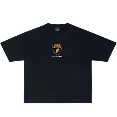 BALENCIAGA バレンシアガ 半袖Tシャツ メンズ ブランドロゴ ランボルギーニ コラボレーション 猛牛 自動車 ブラック 826346 TSVQ9 1083 (R118800) ZENI522 2025年秋冬新作 【送料無料】 【smtb-TK】｜ガッツ ブランドショップ