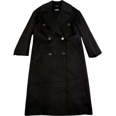 MAX MARA マックスマーラ 厚地の外套 レディース ロング上衣 ブランド名ロゴタイプ 絨毛 カシミール ダブル乳ぶさ 黒いこと 2529016101 600 006 (R447700) GROP522 2025年秋冬新作 【貨物輸送無料】 【smtb-TK】 コート・ジャケット-レディースファッション