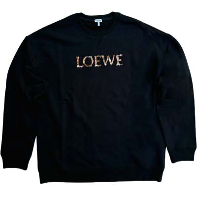 LOEWE ロエベ 調教師 メンズ 汗水 ブランド名ロゴタイプ Vガゼット 編み目 労働者の一団のど首 綿織物 黒いこと H526Y24X63 1100 (R123200) GB522 2025年秋冬新作 【貨物輸送無料】 【smtb-TK】