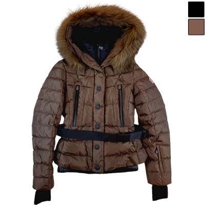 MONCLER GRENOBLE モンク軌跡グルノーブル 落ち込む上衣 レディース BEVERLY ブランド名ロゴタイプ 子ヒツジ毛革 胴締め リストゲーター 黒色火薬差し固める 赤銅色/黒いこと 1A00066 5399E 261/999 (R491700) RITZ522 新作 【貨物輸送無料】