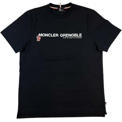 MONCLER GRENOBLE モンクレールグルノーブル 半袖Tシャツ メンズ ブランドロゴ トリコロール ロゴワッペン ナンバー コーディネート ブラック 8C00001 89AW1 999 (R58300) GROP522 新作 【送料無料】