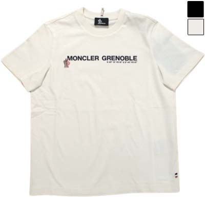MONCLER GRENOBLE モンクレールグルノーブル 半袖Tシャツ レディース ブランドロゴ ロゴワッペン トリコロール アイボリー/ブラック 8C00001 89AZ9 041/999 (R58300) GROP522 新作 【送料無料】｜ガッツ ブランドショップ