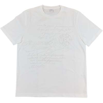 BERLUTI ベルルッティ 半袖Tシャツ メンズ スクリットロゴ コットン クルーネック 刺繍 ホワイト R29JRS162 JAEK(001) 000 (R118800) BELLI522 新作 【送料無料】｜ガッツ ブランドショップ