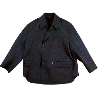FENDI フェンディ 上衣 メンズ ピーコート FFロゴタイプ ダブル乳ぶさ 毛糸 衣嚢 黒いこと FW1415 AOYA F0TY6 (R643500) COLOG522 新作 【貨物輸送無料】