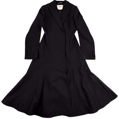 FENDI フェンディ コート レディース ロングジャケット ペプラム フレア ウール FFロゴ ブランドロゴ ブラック FF6158 AJYF F0GME (R715000) TRICOT522 新作 【送料無料】