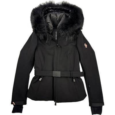 MONCLER 黒 ダウンジャケット ウエストリボン付き MONCLER 黒 ダウンジャケット ウエストリボン付き MONCLER