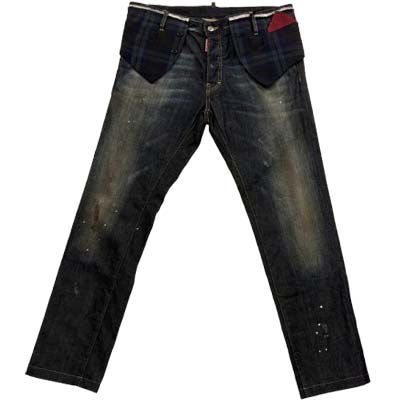 DSQUARED2 ディースクエアード ジーンズ メンズ パンツ デニム ブランドロゴ ペンキ ジレベスト素材 ブルー S74FZ0004 STN286 001 (R72450) GB12S 新作 【送料無料】｜ガッツ ブランドショップ
