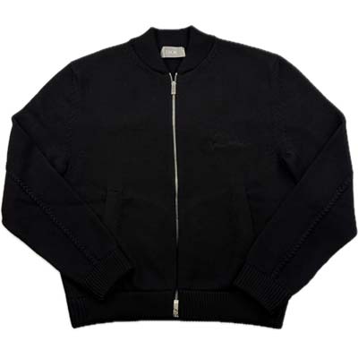 DIOR HOMME ディオールオム 貨物自動車上衣 メンズ 上衣 ブランド名ロゴタイプ 羊毛 ジップアップ 黒いこと 613M404A2027 989 (R500000) GB621 新作 【貨物輸送無料】