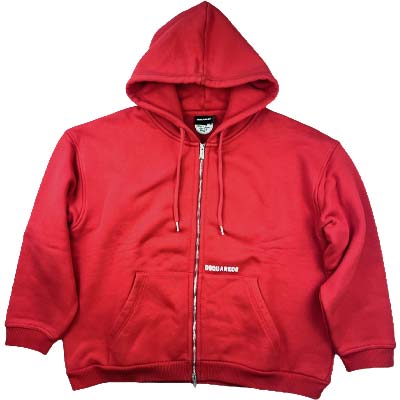 DSQUARED2 ディースクエアード スウェットパーカー メンズ ロゴプリント ボーイフレンドフィット フーデッド ジップアップ コットン レッド S74HG0185D25027312 (R136400) COLOG621 新作 【送料無料】｜ガッツ ブランドショップ 75,020円
