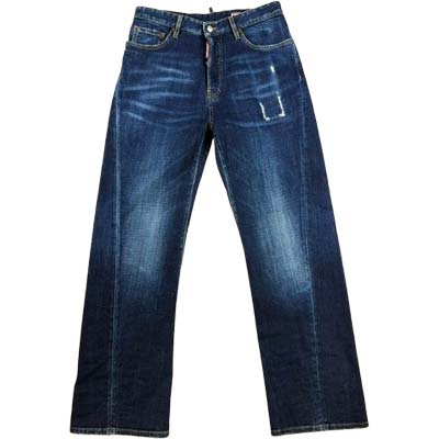 DSQUARED2 ディースクエアード ジーンズ メンズ LOOSE TWISTED JEAN ダメージ加工 ロゴタグ レザーパッチ ブルー S74LB1916S30664470 (R158400) COLOG621 新作 【送料無料】