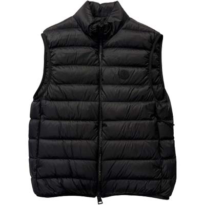 MONCLER モンクレール ダウンベスト メンズ DENEB ロゴワッペン ナイロン ジップポケット ブラック L10911A00024598AL999 (R204600) GROP621 新作 【送料無料】