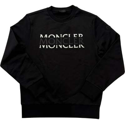 MONCLER モンク軌跡 汗水 メンズ 調教師 ブランド名ロゴタイプ ロゴタイプ紋章 労働者の一団のど首 綿織物 黒いこと L10918G0000489AZY999 (R110000) GROP621 新作 【貨物輸送無料】