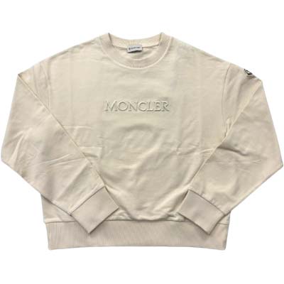 MONCLER モンク軌跡 汗水 レディース 調教師 刺しゅうロゴタイプ ロゴタイプ紋章 労働者の一団のど首 綿織物 白いこと象牙色 L10938G0002089B2V034 (R110000) GROP621 新作 【貨物輸送無料】