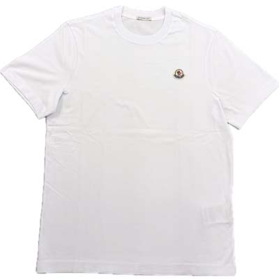 MONCLER モンクレール 半袖Tシャツ メンズ ロゴワッペン クルーネック コットン100% ホワイト L10918C00032829H8001 (R42000) BJ621 新作 【送料無料】 27,300円