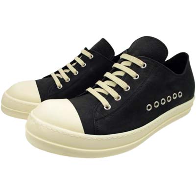 RICK OWENS リックオウエンス スニーカー メンズ サイドベントホール ソールロゴ バイカラー ローカット トゥキャップ ブラック RU01F2895 LCNW 911 (R156200) RITZ621 新作 【送料無料】｜ガッツ ブランドショップ