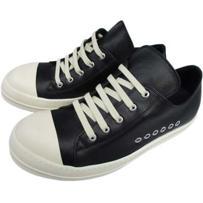 RICK OWENS リックオウエンス スニーカー メンズ サイドベントホール ソールロゴ バイカラー ローカット トゥキャップ ブラック RU01F2895 LCO 911 (R156200) RITZ621 新作 【送料無料】