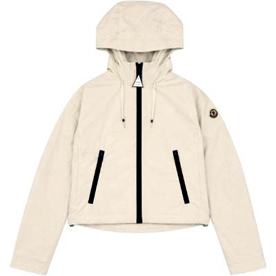 MONCLER モンクレール ジャケット レディース LASANCA ロゴワッペン フーデッド ジップアップ ナイロン ライトベージュ L10931A00107599B202B (R297000) BJ621 新作 【送料無料】