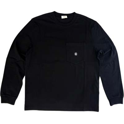 CELINE セリーヌ 長袖Tシャツ メンズ ロンT トリオンフ 刺繍ロゴ 胸ポケット クルーネック コットン100% ブラック RX0HX1242.38AW (R105600) BJ621 新作 【送料無料】