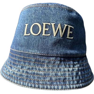 LOEWE ロエベ バケットハット レディース ユニセックス フロントロゴ刺繍 綿100% デニムブルー K820HB1XAJ 8798 (R79200) GB621 新作 【送料無料】