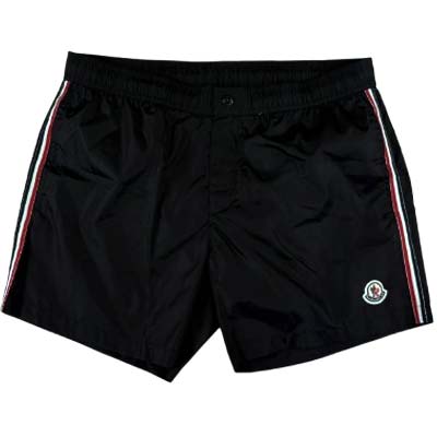 MONCLER モンクレール 水着 メンズ スイムウェア トリコロールライン ロゴワッペン スイムショーツ ブラック L10912C0001453326999 (R62700) BJ621 新作 【送料無料】｜ガッツ ブランドショップ